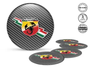 Fiat Abarth Custom Dome Stickers Premium Wheel Labels